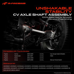 A-Premium left front axle close-up showing correct fit and restored power transfer
