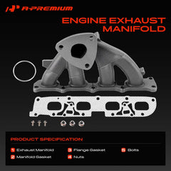 A-Premium exhaust manifold side profile highlighting cast-iron strength and heat resistance