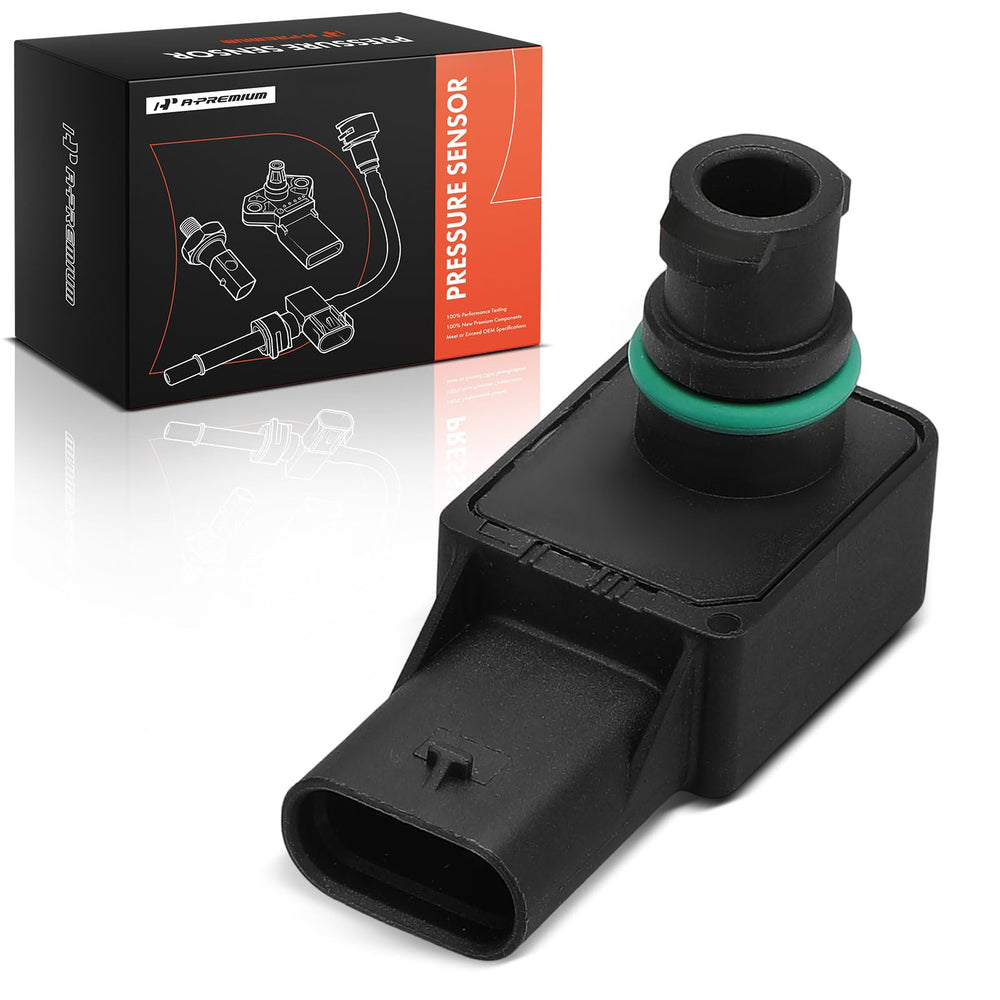 A-Premium MAP sensor front view showing compact OEM fit and easy replacement