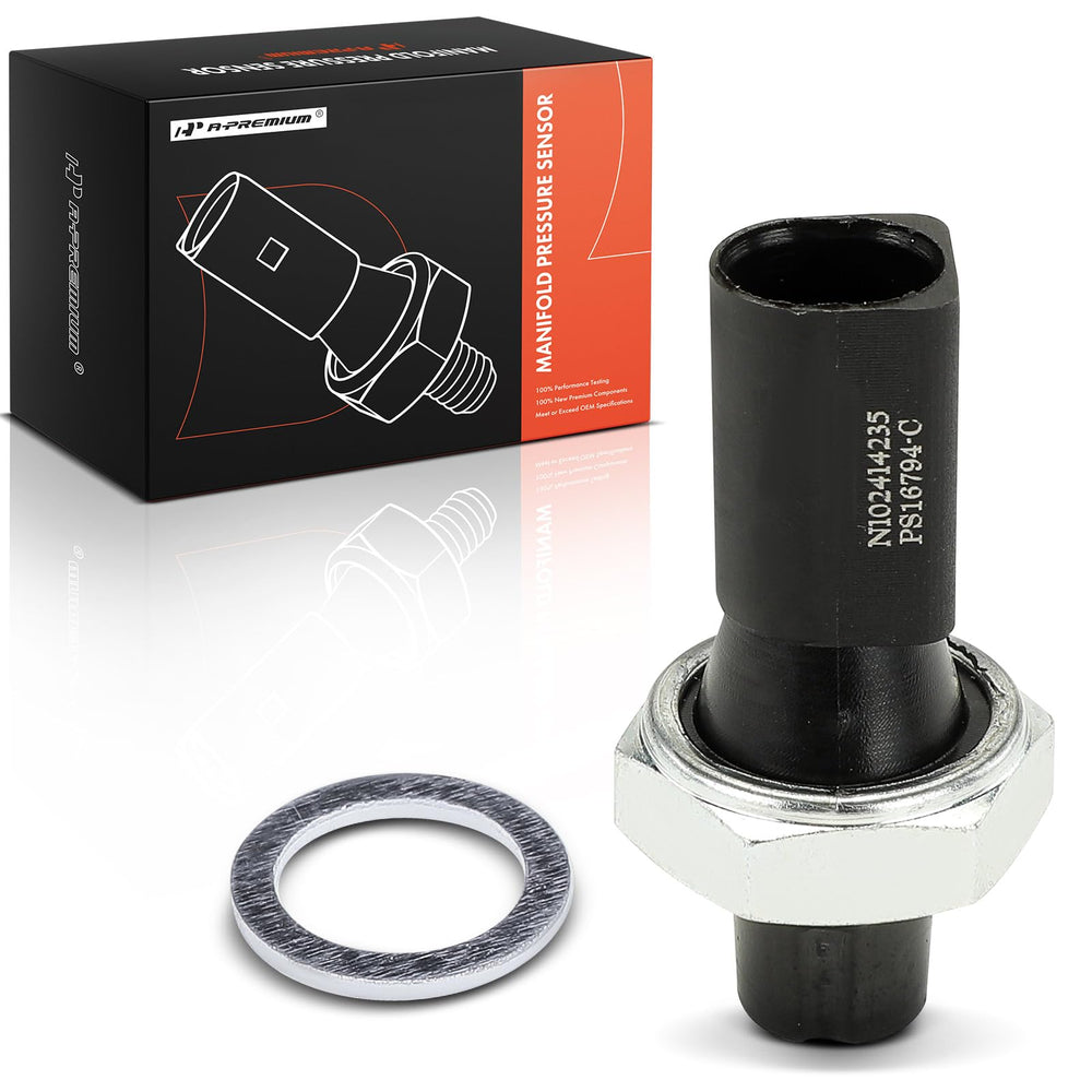 A-Premium oil pressure sensor front view showing compact OEM-fit design