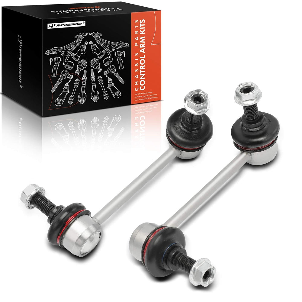 A-Premium front view of rear sway bar link showing fit and finish benefits
