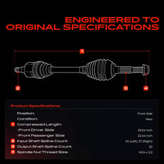A-Premium right front axle full-length, correct fitment benefit