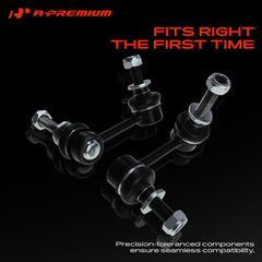 A-Premium sway bar link side profile illustrating forged steel shaft for long-lasting strength