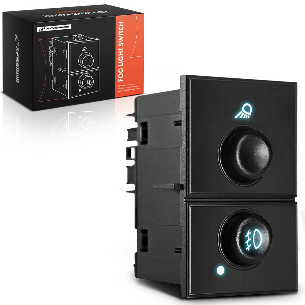 A-Premium switch front view showing button faces and blue indicator for easy use