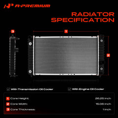 A-Premium transmission oil cooler detail showing integrated cooler and durability benefit