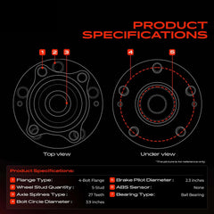 A-Premium wheel studs closeup showing strong steel studs for secure wheel mounting