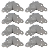 A.A front view of the 16-piece corner bracket kit showing contents and finish, durable connection
