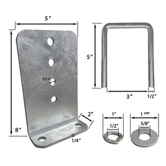 A.A close-up of galvanized L-bracket showing thickness and durable finish