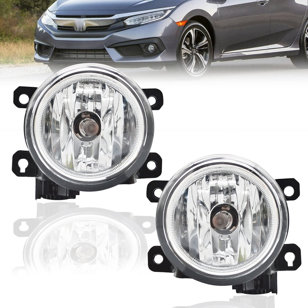 AANAN fog light front assembly showing mounting points and clear lens for accurate fit