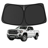 aatoppus front view of sun shade on windshield showing full coverage benefit