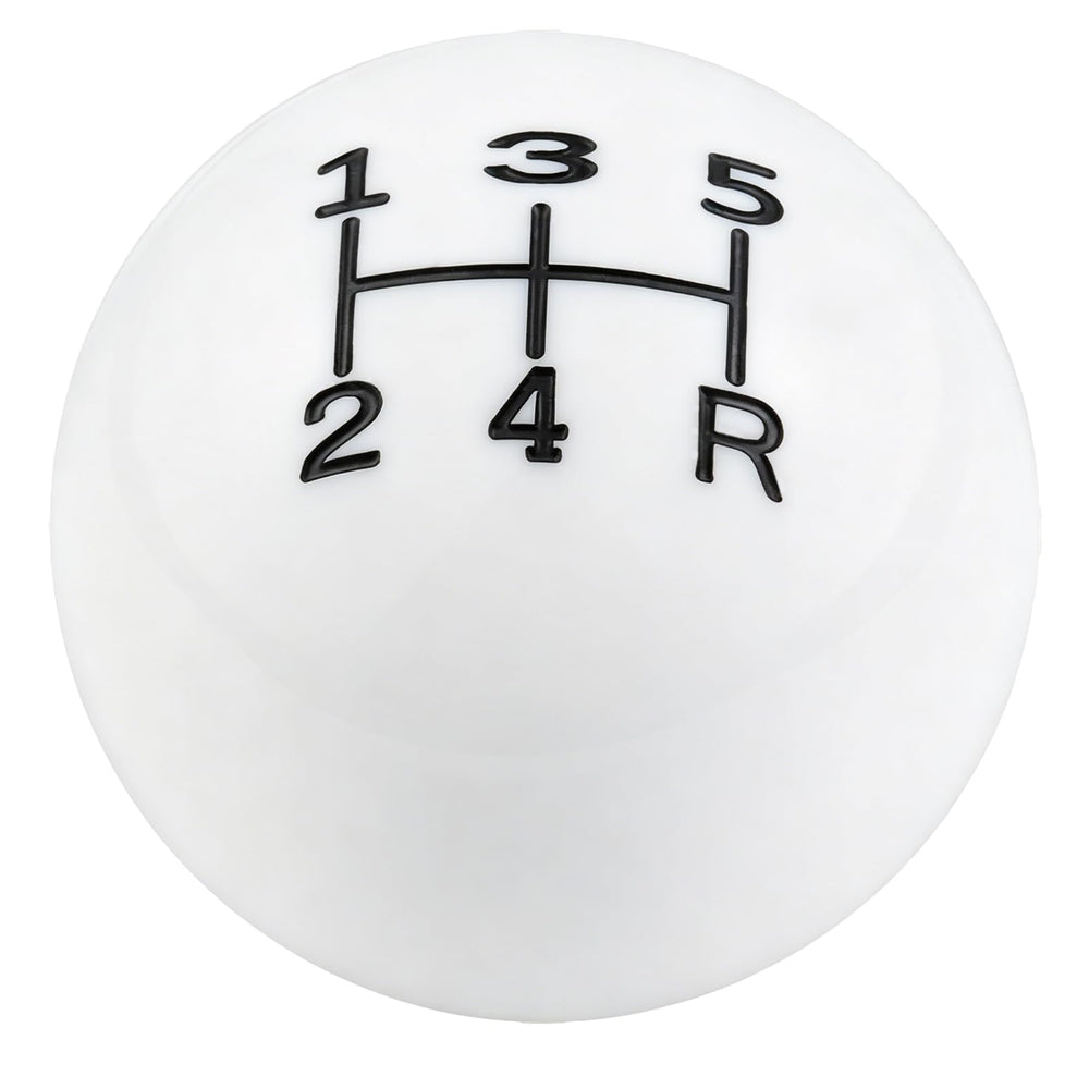 Abfer white ball knob front view showing rounded design and clean finish