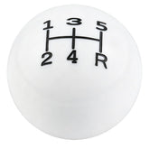 Abfer white ball knob front view showing rounded design and clean finish