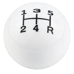 Abfer white ball knob front view showing rounded design and clean finish