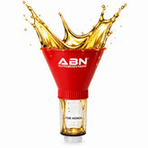 ABN funnel front view showing shape and stable base for cleaner pours