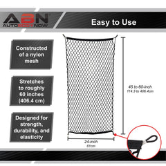 ABN net stretched over roof rack holding camping gear firmly