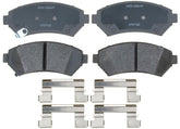 ACDelco front brake pad set packaging showing product and fit benefits