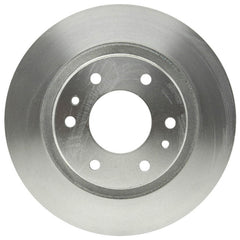 ACDelco rotor front face close-up revealing smooth non-directional finish for quieter braking