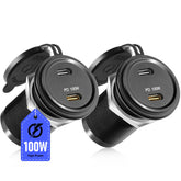 acegoo front panel outlet showing dual USB-C ports and clean fit for vehicles