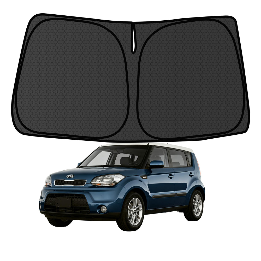 achaltiza front view showing custom fit protecting windshield and dash