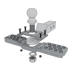 Acheterry hitch step mounted on a truck rear for easier bed and roof access