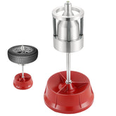 Acymner front view of balancer showing bull's-eye level for quick checks