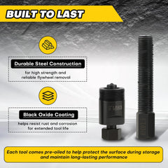 Acymner puller surface black-oxide finish indicating corrosion resistance
