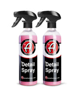 Adam's Polishes front view of two detail spray bottles showing packaging and quantity benefit