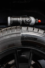 Adam's Polishes being applied to a tire showing even coverage and no sling benefit