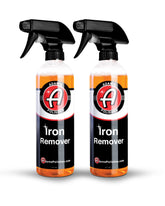 Adam's Polishes bottle front packaging showing ready-to-use iron remover benefits