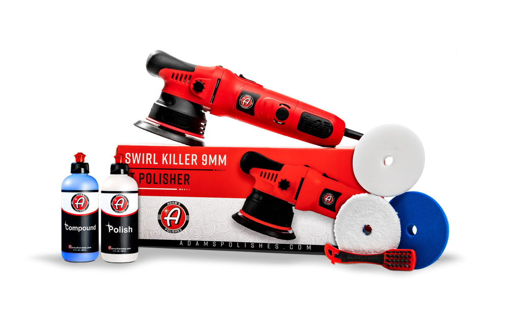Adam's Polishes polisher front view showing ergonomic design and power
