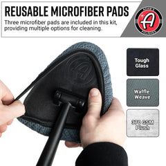 Adam's Polishes swivel head angled 145 degrees reaching top windshield corners