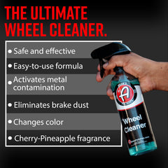 Adam's Polishes spray on wheel with even coverage for fast cleaning