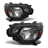 ADCARLIGHTS front-facing headlight pair showing black housing and amber reflector benefit clear styling