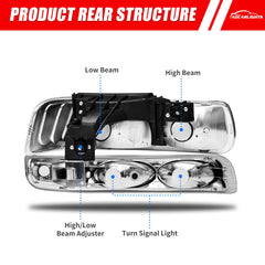 ADCARLIGHTS lens close-up showing clear UV-coated polycarbonate clarity