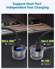 ADINEL adapter USB ports detail, fast PD/QC charging for devices