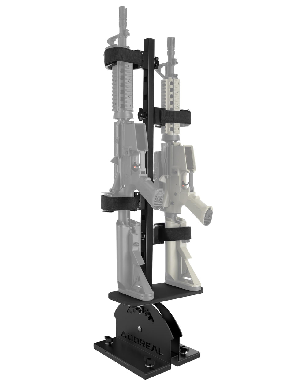 Adoreal front view of gun rack showing sturdy steel frame and clean finish