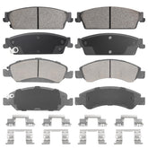 Aeagle front and rear brake pad packaging showing full 8PCS kit and fitment benefits