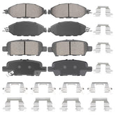 Aeagle front and rear brake pads kit showing complete 8-piece set and packaging benefit: ready replacement