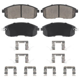 Aeagle front brake pads packaging showing contents and fitment benefit
