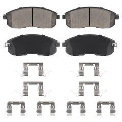 Aeagle front brake pads packaging showing contents and fitment benefit