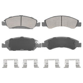 Aeagle front brake pads packaging showing fitment and benefit of quieter braking