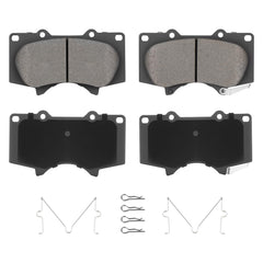 Aeagle box of four front ceramic brake pads showing brand and fit compatibility benefits