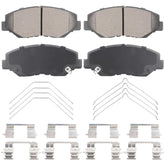 Aeagle front pad set packaging showing contents and fit list for easy selection