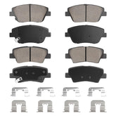 Aeagle front and rear pad set packaging showing compatibility and protection, clear labeling benefit