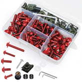 AEEAST front package view showing red stainless bolt kit and tools benefit organized replacement