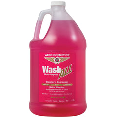 Aero Cosmetics Wash ALL bottle front view showing label and spray nozzle, ready-to-use cleaner benefit