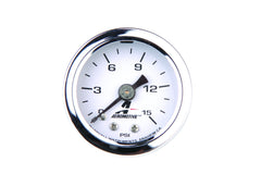 Aeromotive front view gauge showing clear dial for quick checks