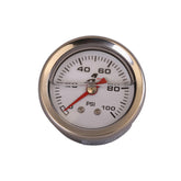 Aeromotive front view gauge showing compact dial and durable casing benefit accuracy