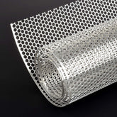 AggAuto front view of grill mesh showing full panel and shape benefits
