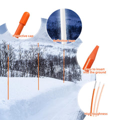 AHKUNMT installed in snowy driveway protecting lawn and guiding plows